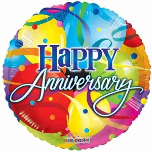 Globo Mini Happy Anniversary (aniversario) 9″