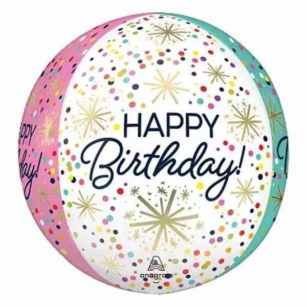 Globo Orbz Happy Birthday Sparkle