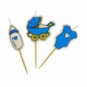 Velas de Baby Shower Azul